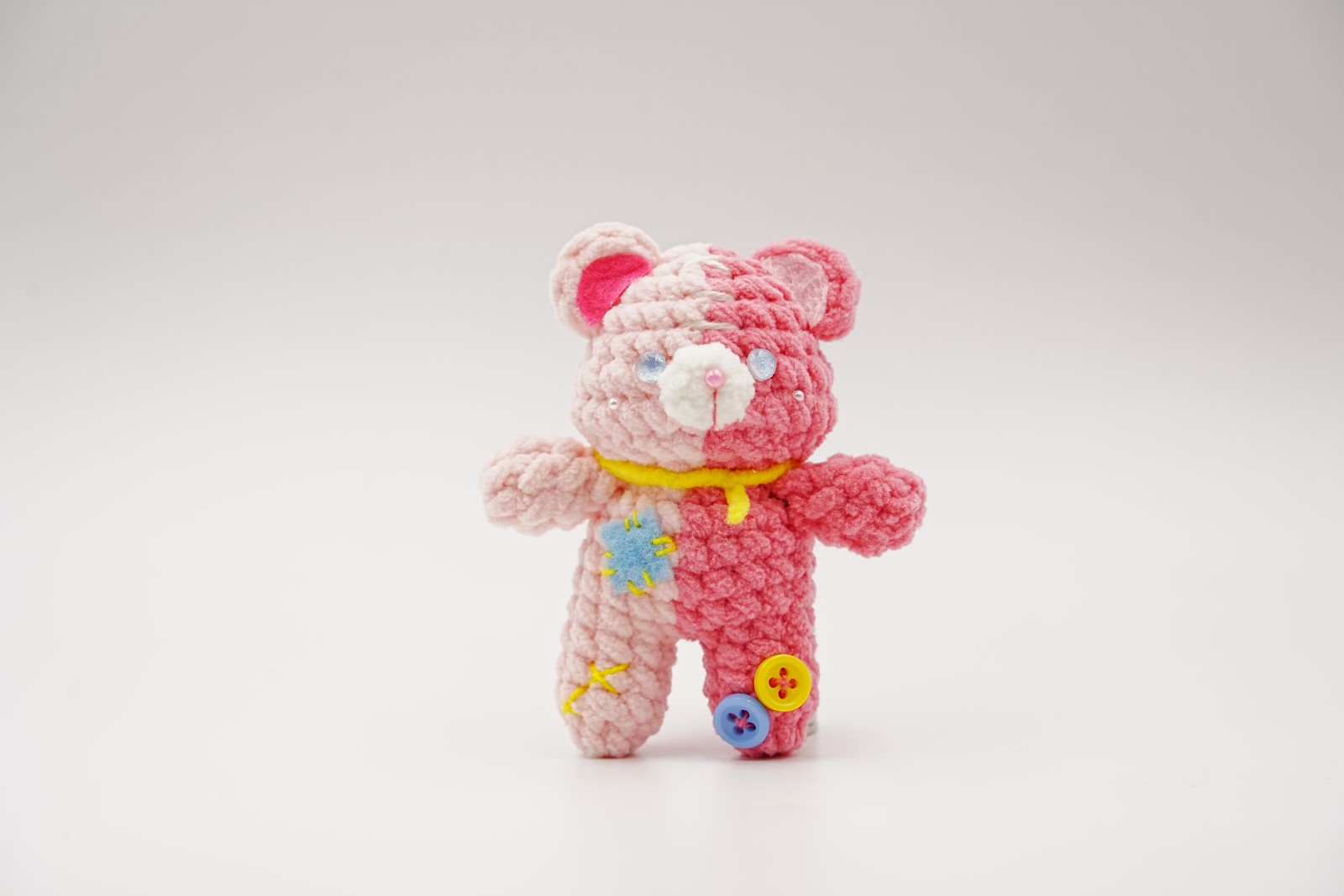 crochet-bear-021 Patchwork Bear - Image 1