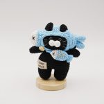 Fish Hood Black Cat